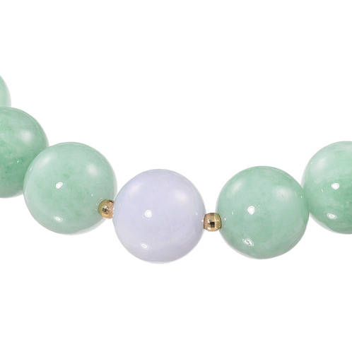 マスターストーン １８Ｋ ラベンダー＆グリーン 無着色本翡翠 イラスティック ブレスレット