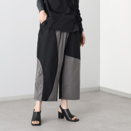 コイビトミサキ　ブラック アシンメトリー切替 デザインパンツ