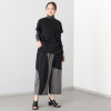 コイビトミサキ　ブラック アシンメトリー切替 デザインパンツ