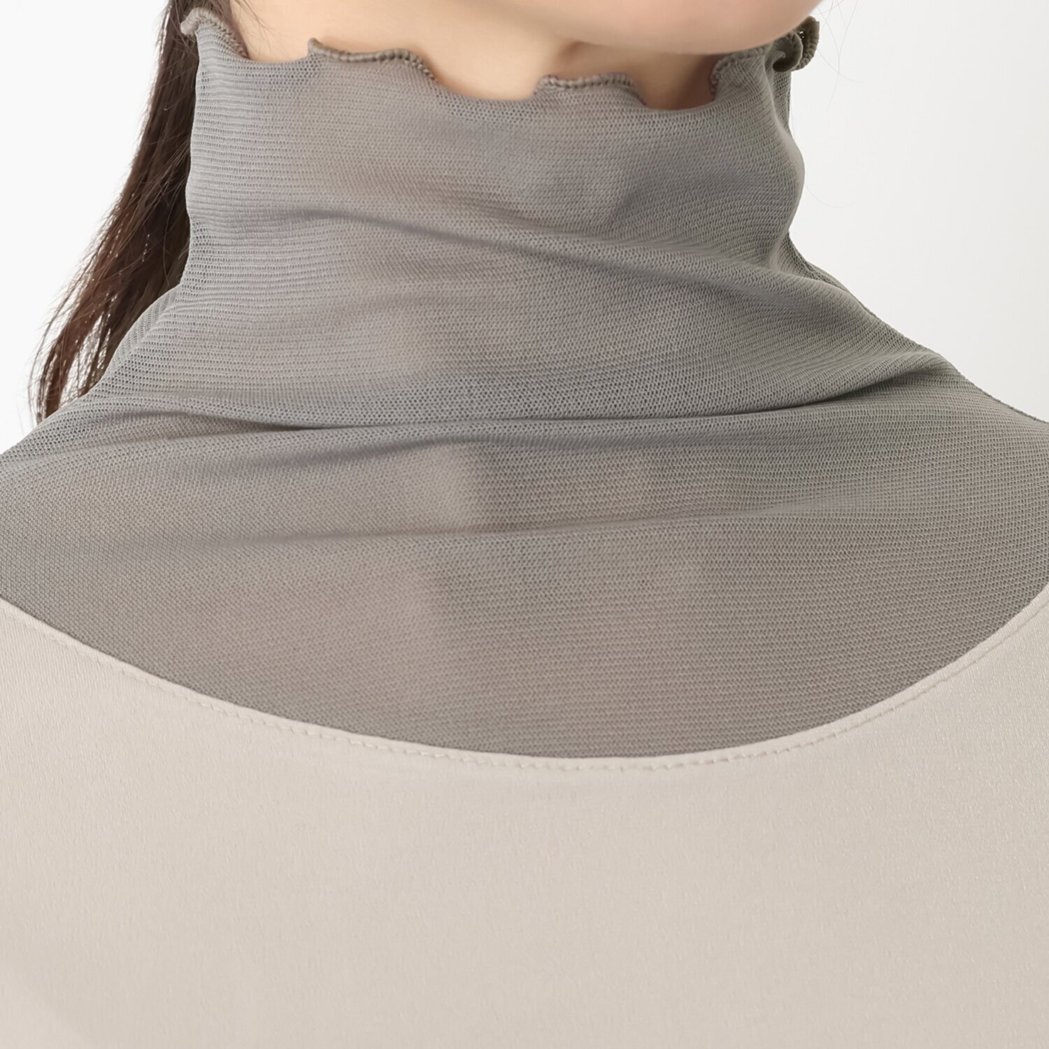 コイビトミサキ　ブラック シアー メッシュ切替 インナープルオーバー