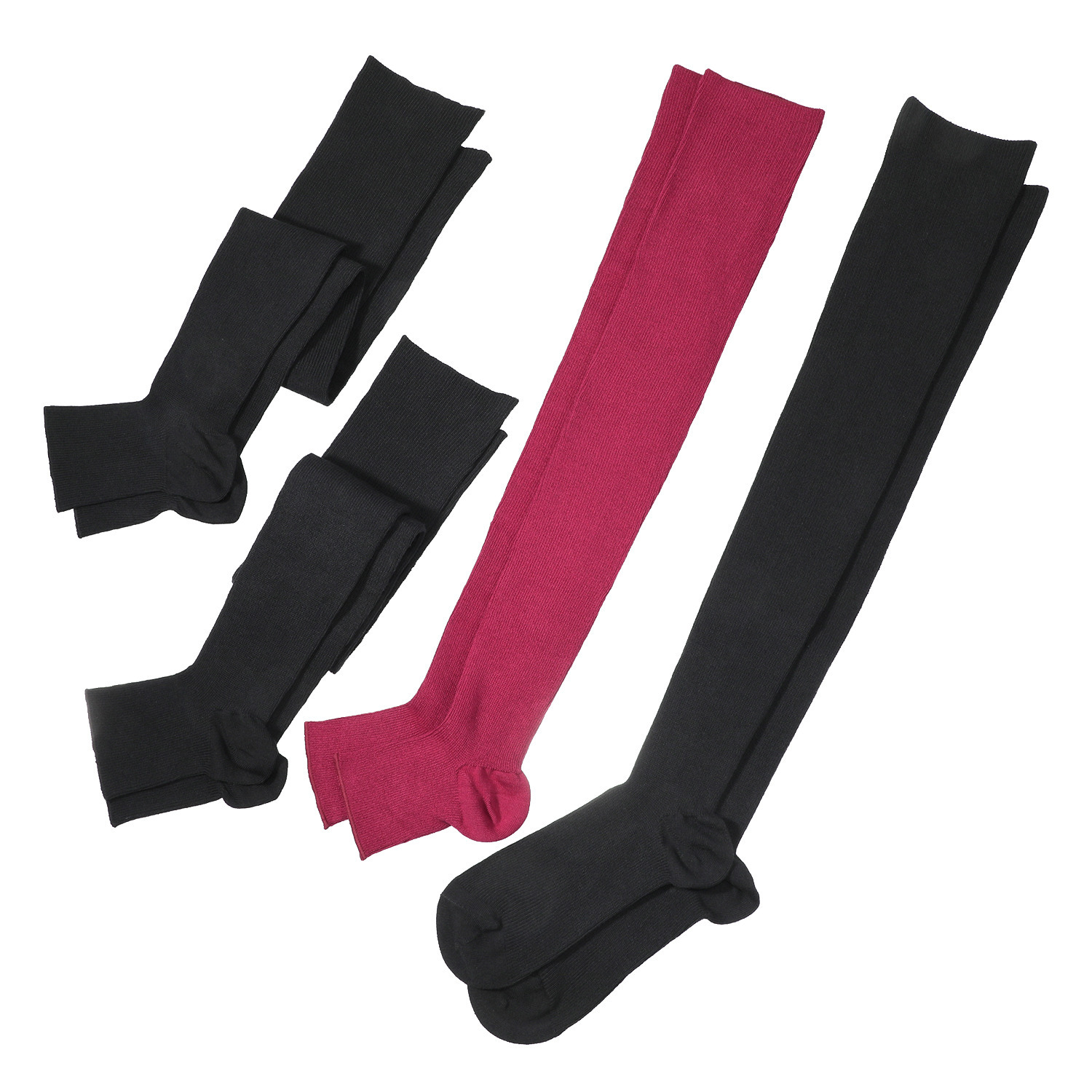 リオッサ 足首キュッ！ ひざ裏ゆったりの快適着圧 寝るときソックスＶ ４足セット ＜２色入り＞