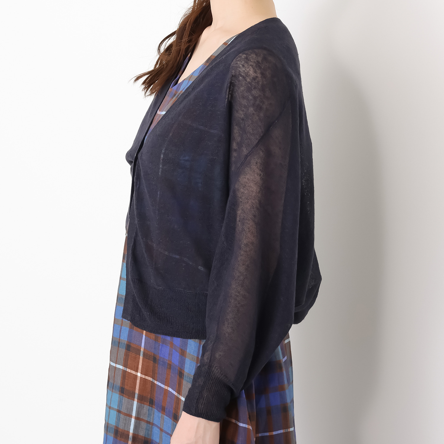 ゼラールスポーツ ウォッシャブル フレンチリネン混 ナチュラルシアー ドルマンカーディガン