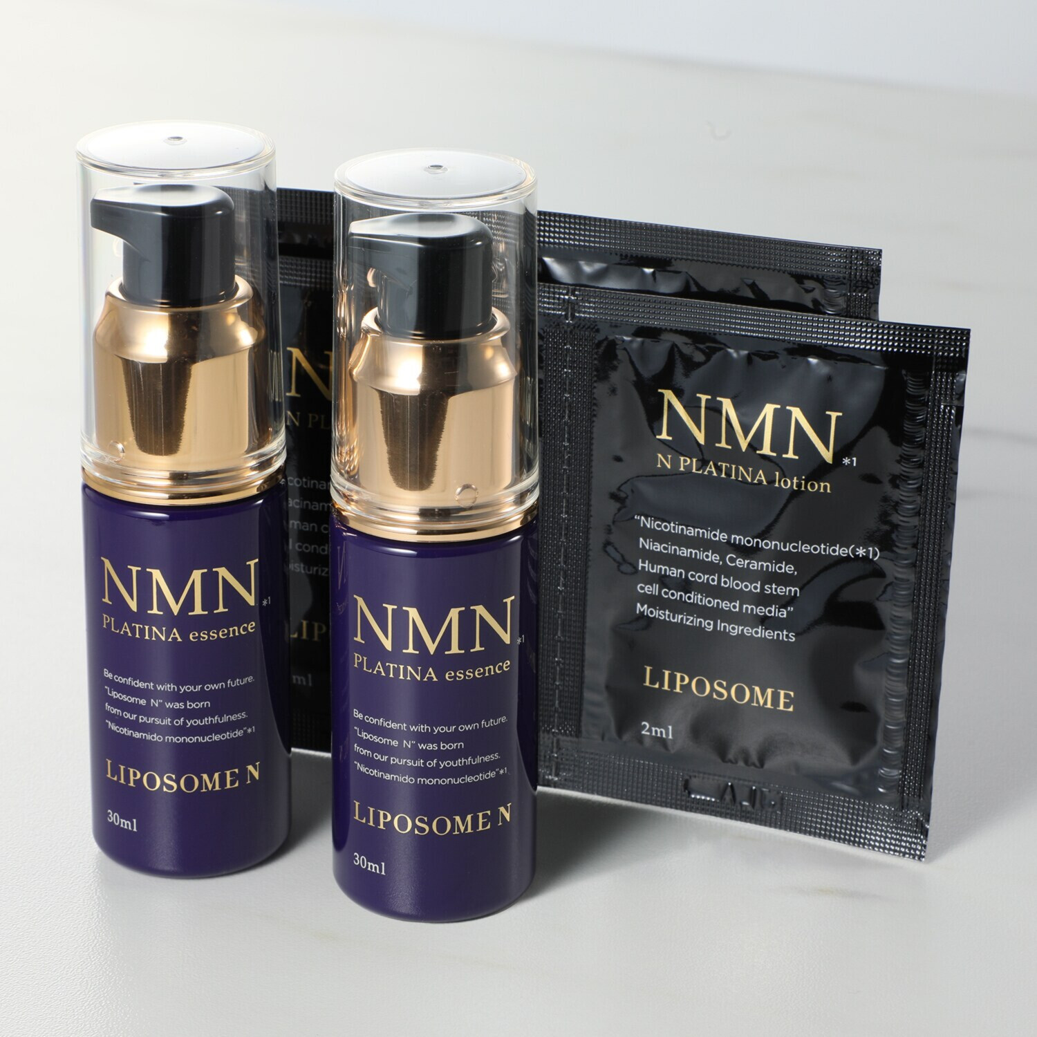 先端成分ＮＭＮ（ニコチン アミドモノヌクレオチド） 配合！洗練のハリツヤ肌へ 新リポソームＮ プラチナエサンスＩＩ ２本特別セット