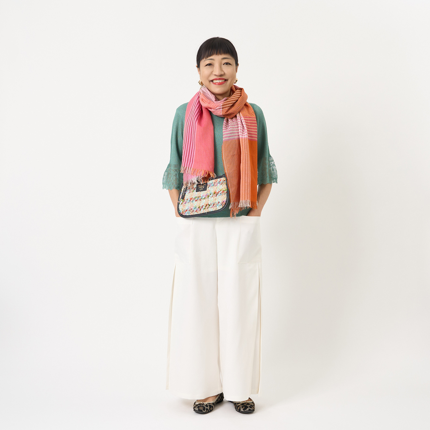 ミューリエ きちんと×優雅で叶える 脚長シルエット サイドボックスタック カーゴパンツ