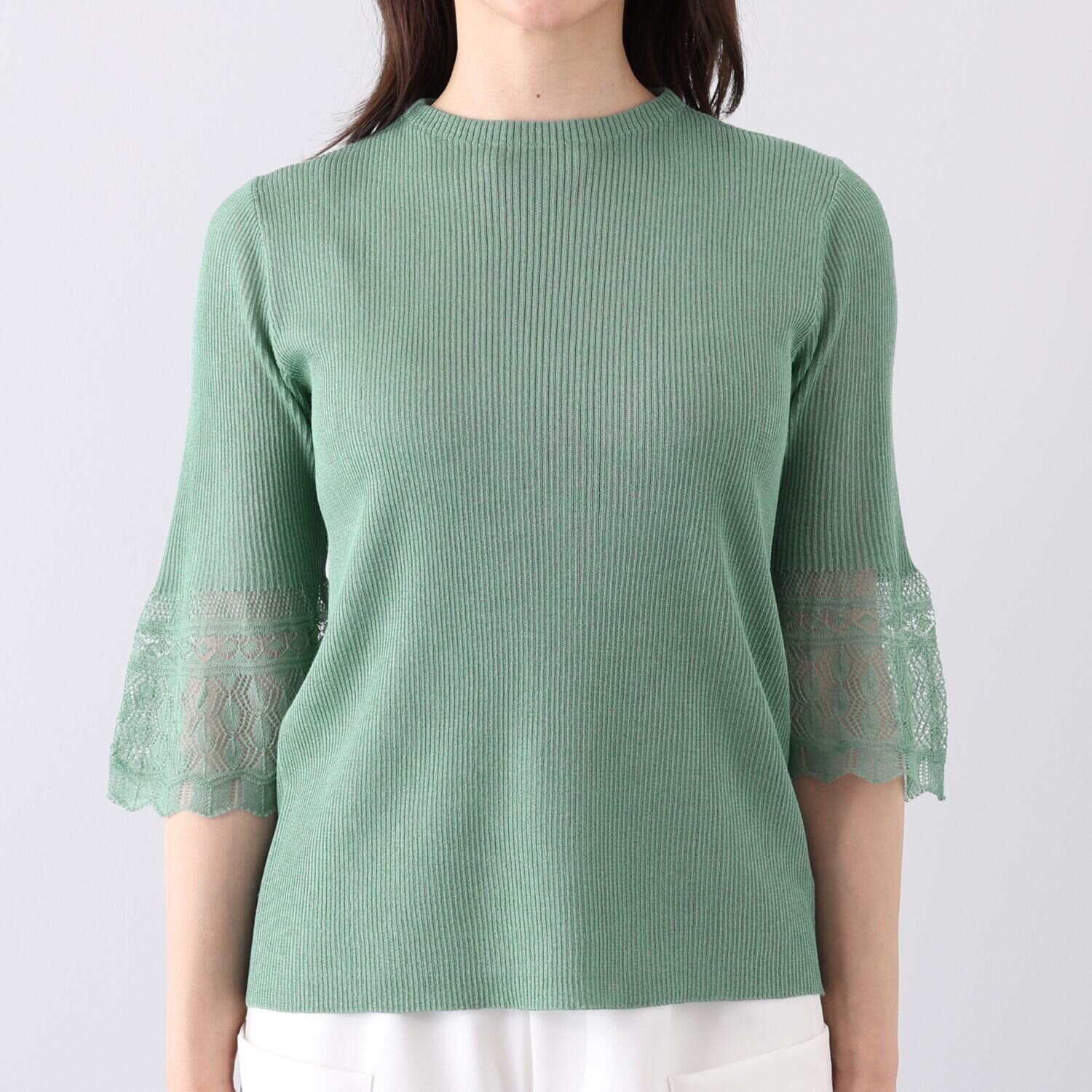 ミューリエ 心地良いエレガンス 夏の大人映え 袖口レース編 プルオーバー