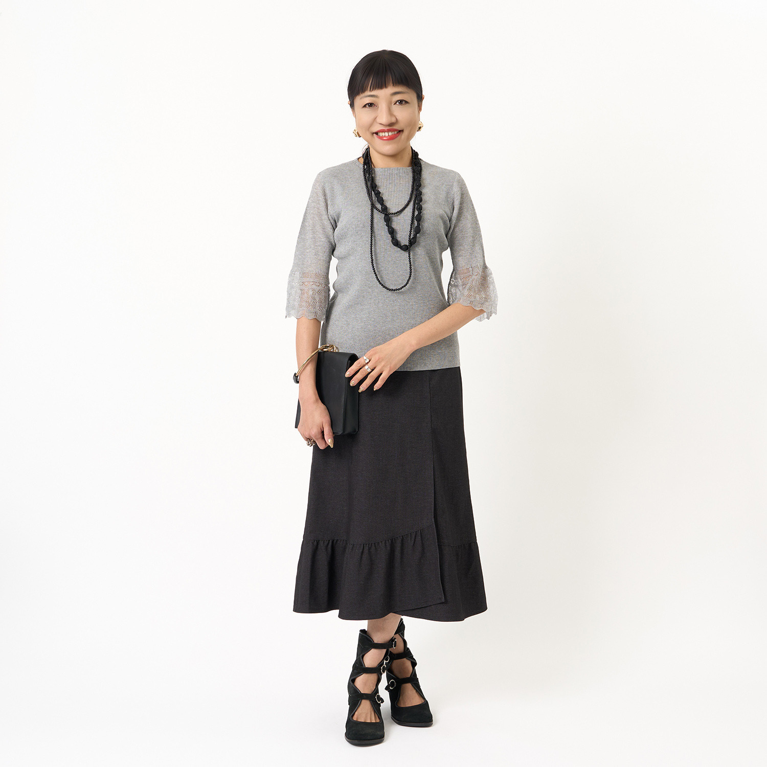 ミューリエ 心地良いエレガンス 夏の大人映え 袖口レース編 プルオーバー