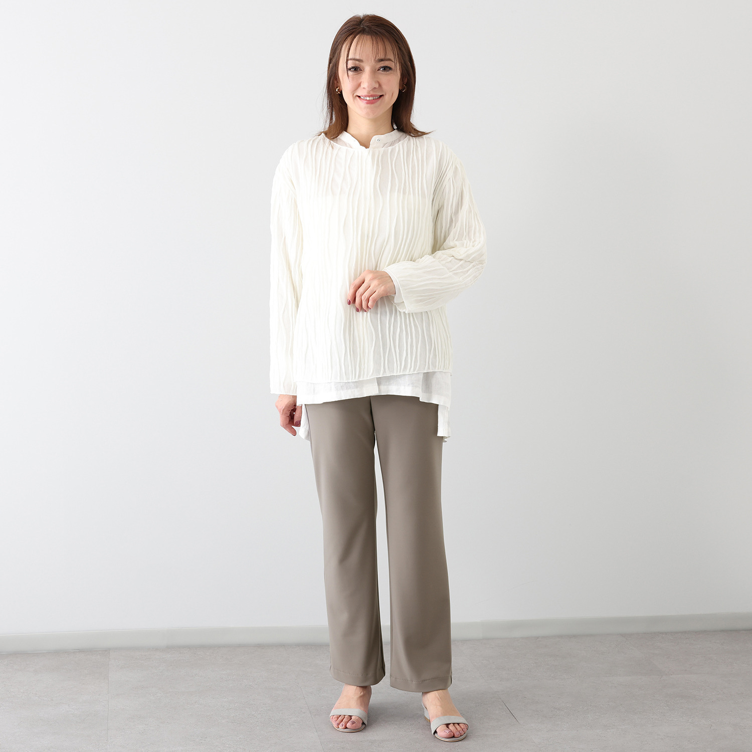 上質ごこち アルディナ はくだけで脚長美人見え 極上ドレープパンツ ＜股下７０ｃｍ＞