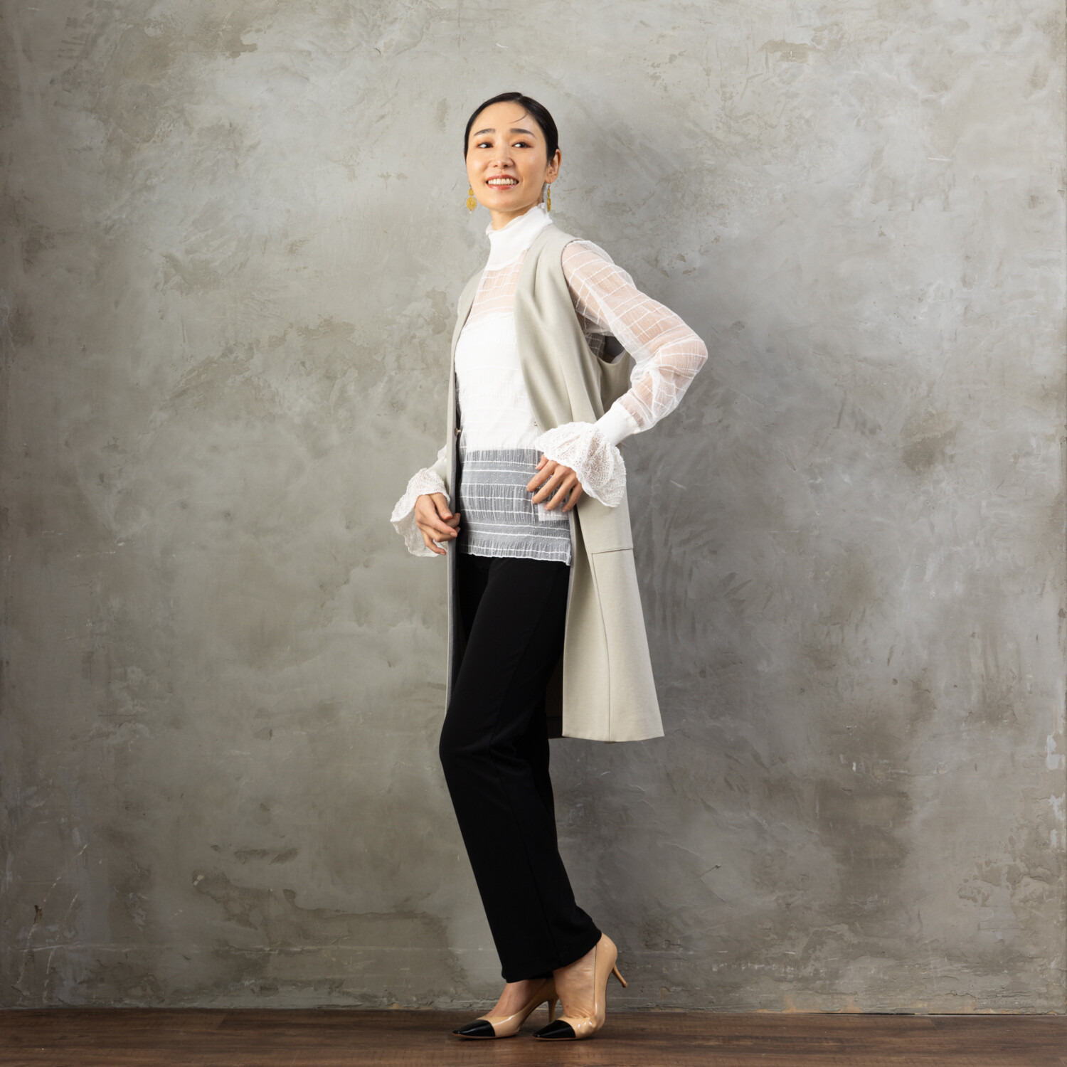 上質ごこち アルディナ はくだけで脚長美人見え 極上ドレープパンツ ＜股下８０ｃｍ＞