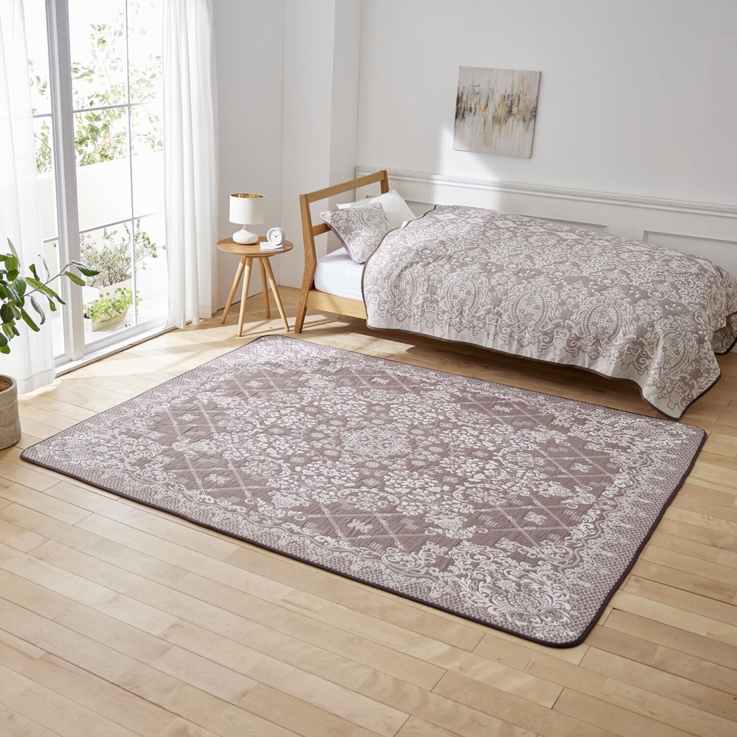 スワトウ刺しゅう協会 認定デザイン 綿１００％ラグ ＜１９０×２４０ｃｍ＞