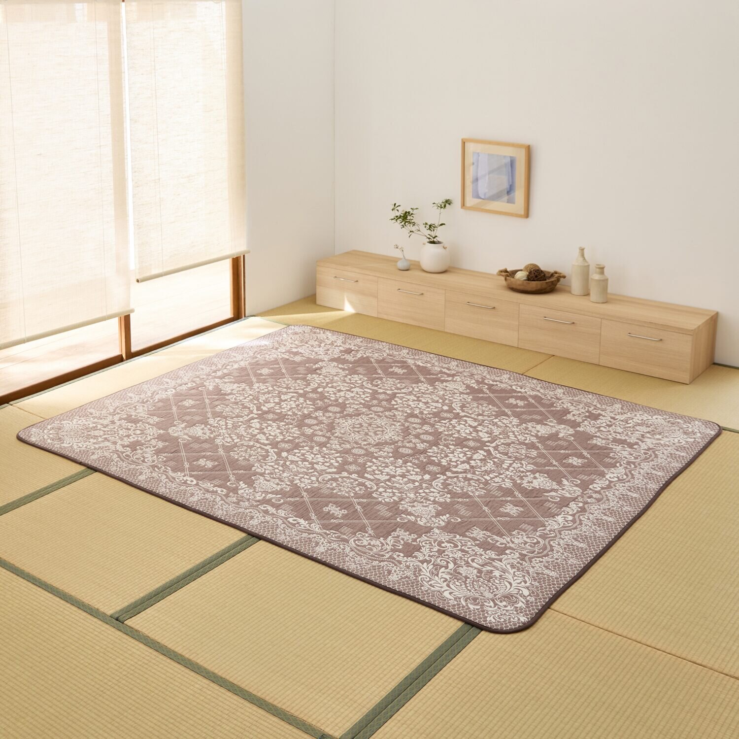 スワトウ刺しゅう協会 認定デザイン 綿１００％ラグ ＜１９０×２４０ｃｍ＞