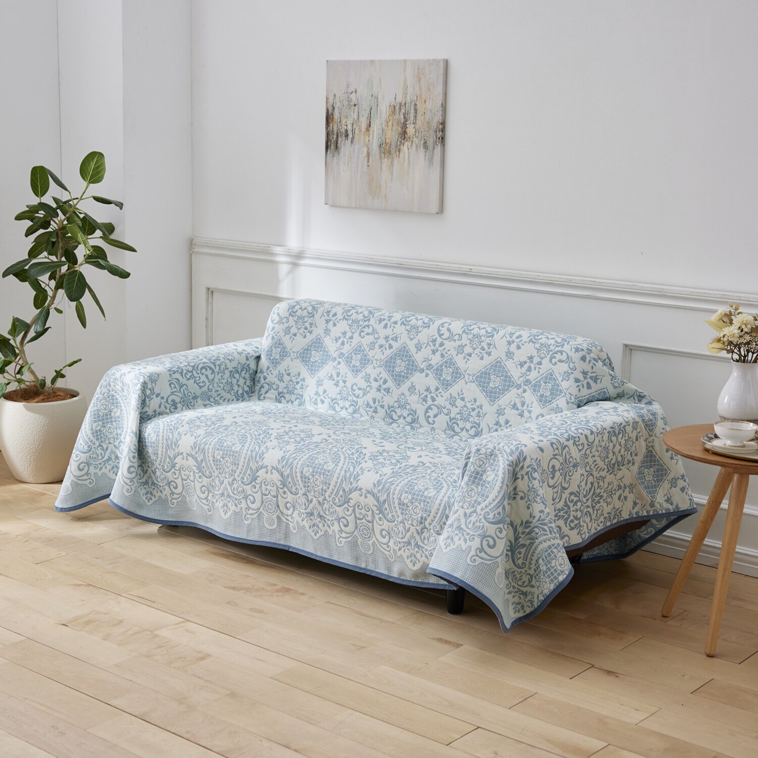 スワトウ刺しゅう協会 認定デザイン マルチカバー ＜１９０×２４０ｃｍ＞