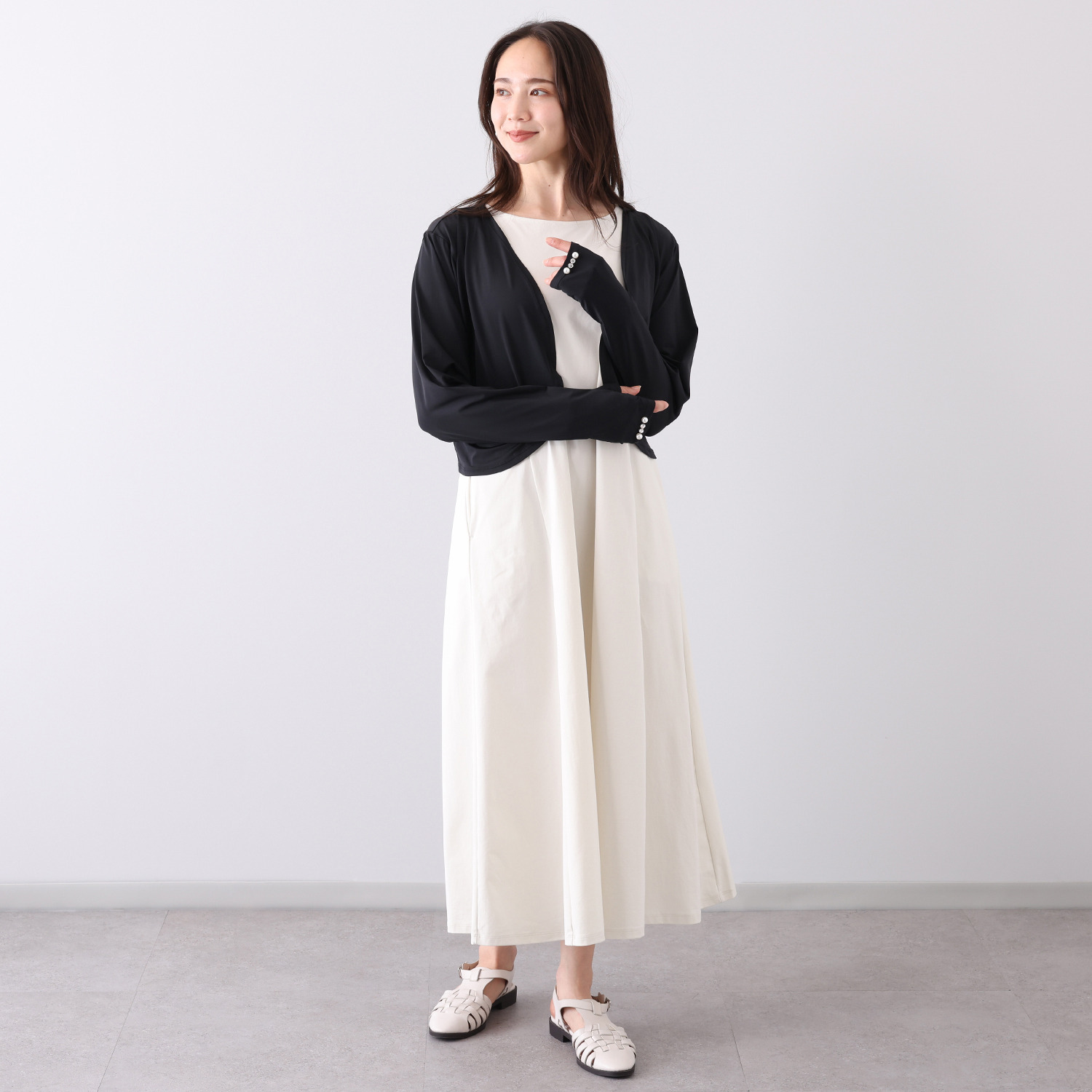 女の欲望 クール＆ＵＶカット さっと羽織れる　接触冷感 アームカバー機能付 アイスボレロ２枚セット