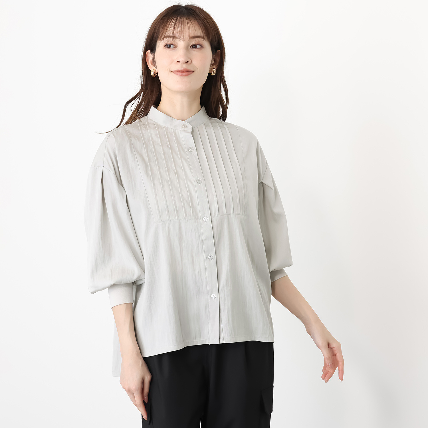 ２１２キッチンストア 止まるボリューム袖 きれい見え 家事ラクラクブラウス