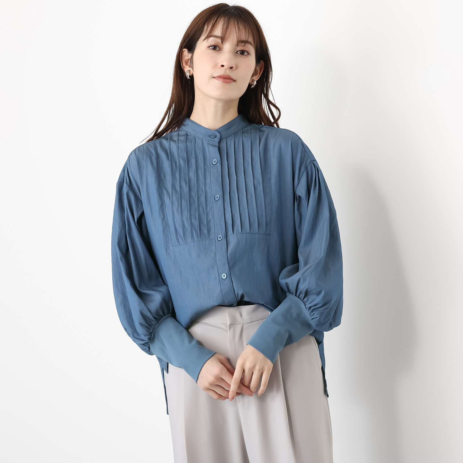 ２１２キッチンストア 止まるボリューム袖 きれい見え 家事ラクラクブラウス