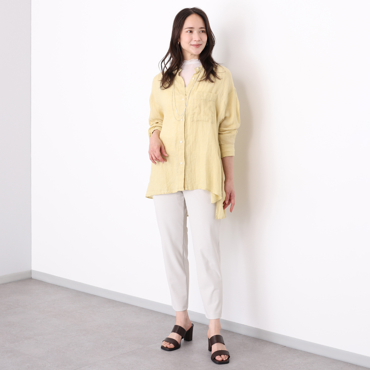 ピーツー 接触冷感・吸水速乾 多機能ストレッチ ゆったりすっきり アンクルパンツ ＜股下６４ｃｍ＞