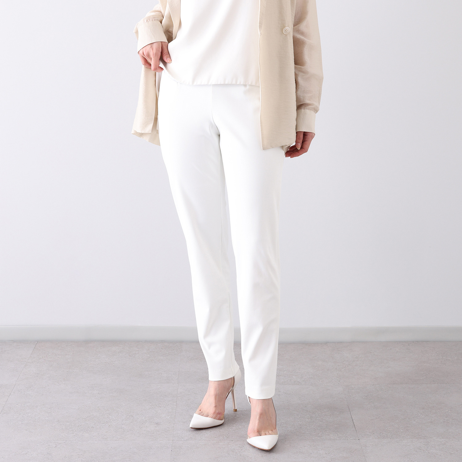 ピーツー 接触冷感・吸水速乾 多機能ストレッチ ゆったりすっきり アンクルパンツ ＜股下７２ｃｍ＞