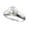 ブーレ シルバー 国産無調色 ナチュラルブルーグレー 大玉アコヤパール １粒デザインリング