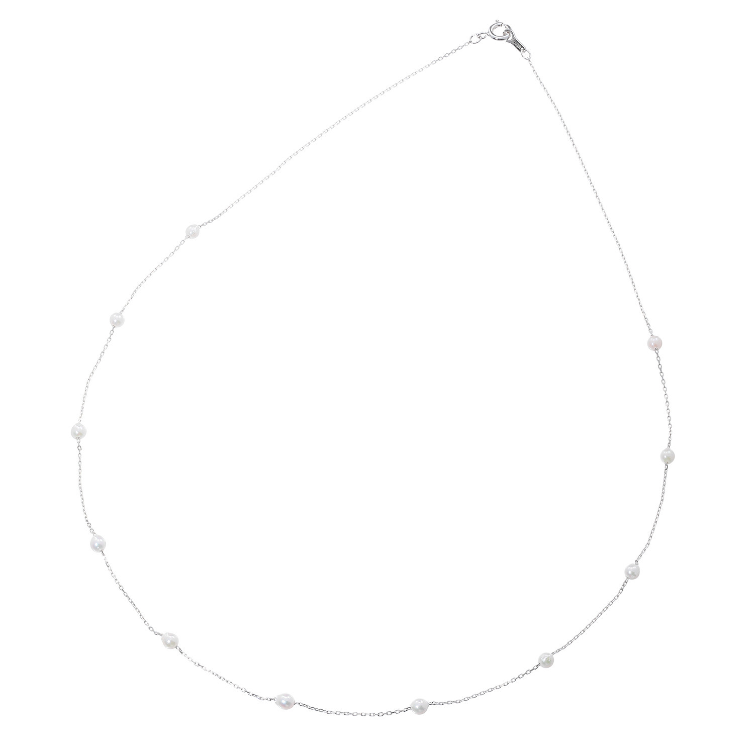ブーレ シルバー 国産ベビーアコヤパール ステーションネックレス