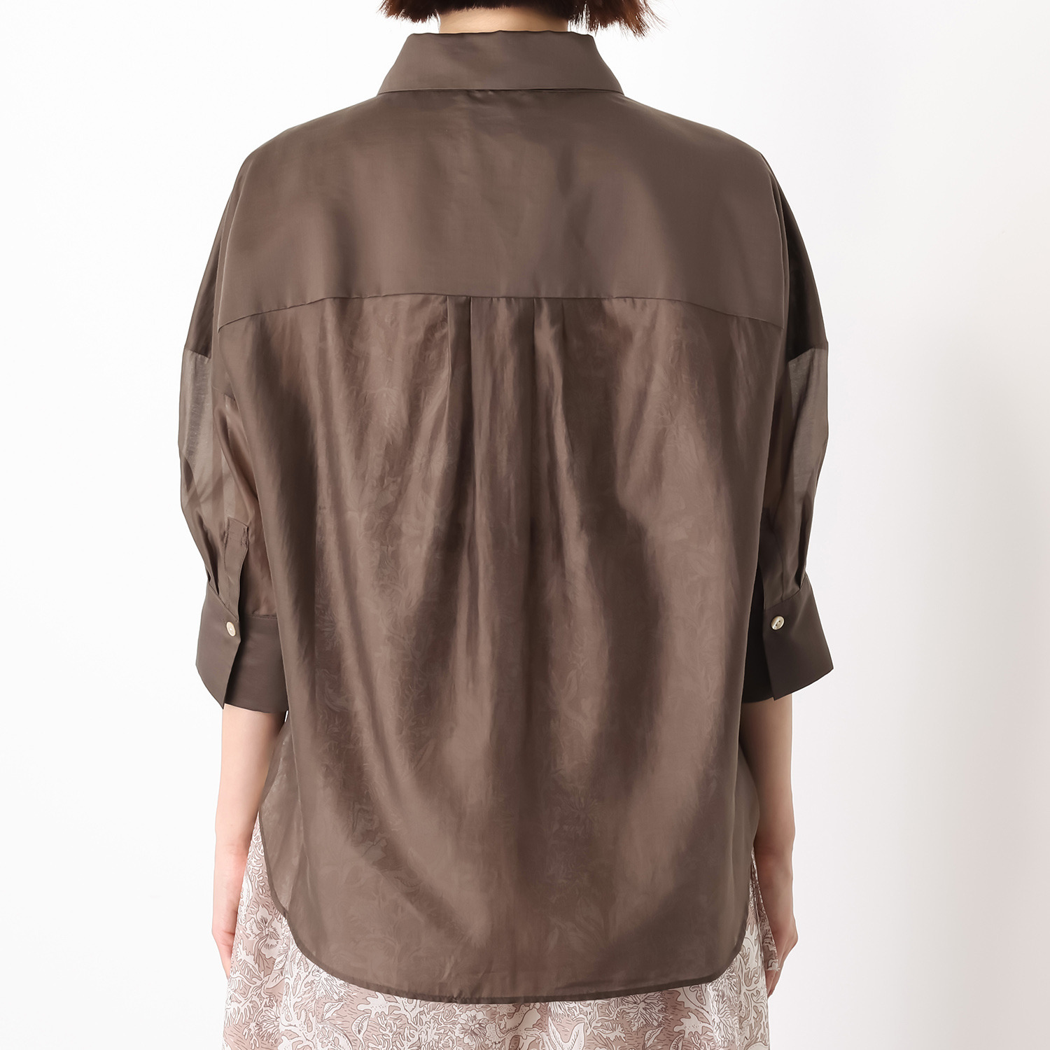 キリ　エ　キリ シースルー素材 ルーズシルエット シャツ