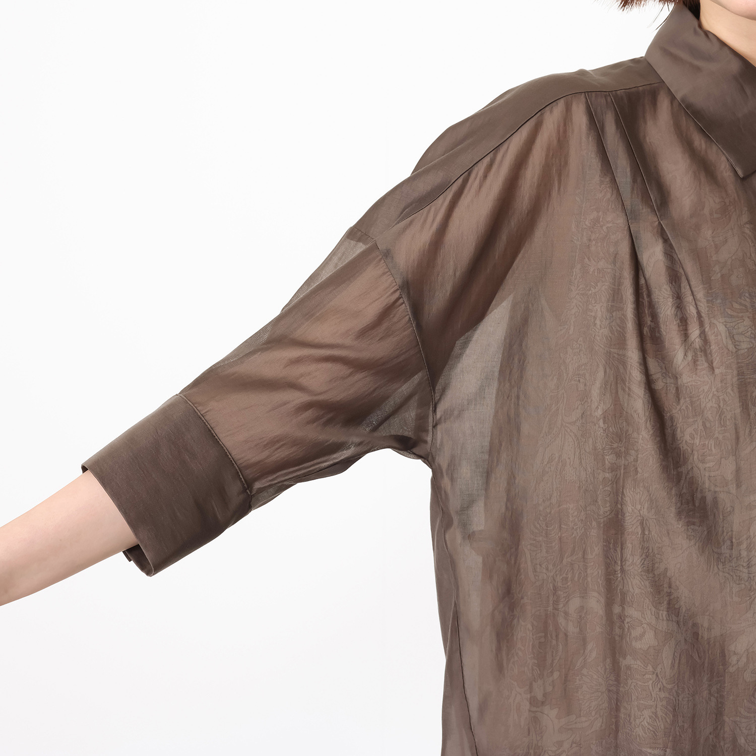 キリ　エ　キリ シースルー素材 ルーズシルエット シャツ