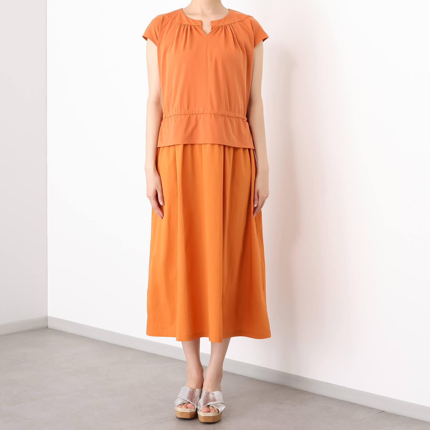 キリ　エ　キリ 異素材ドッキング ワンピース