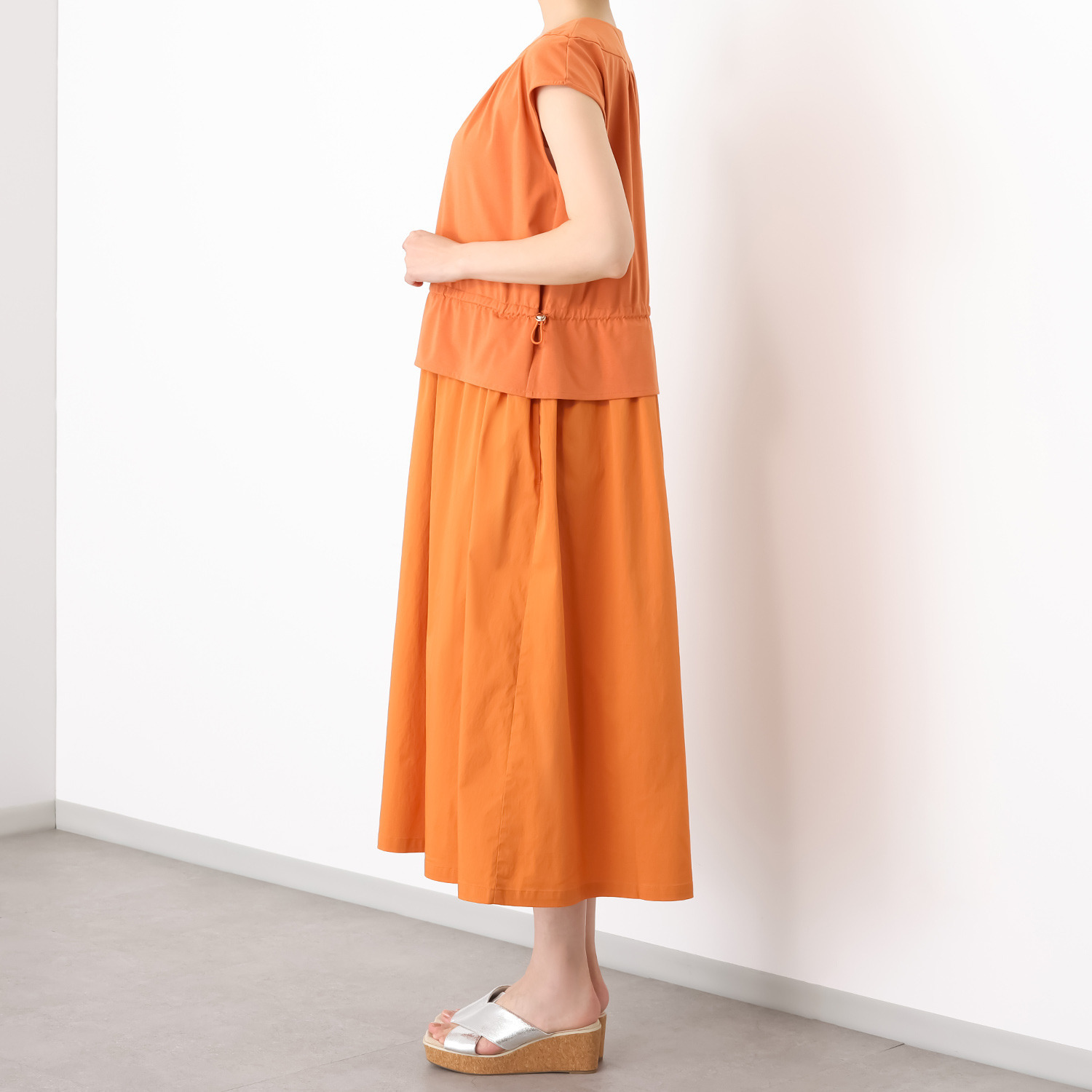 キリ　エ　キリ 異素材ドッキング ワンピース