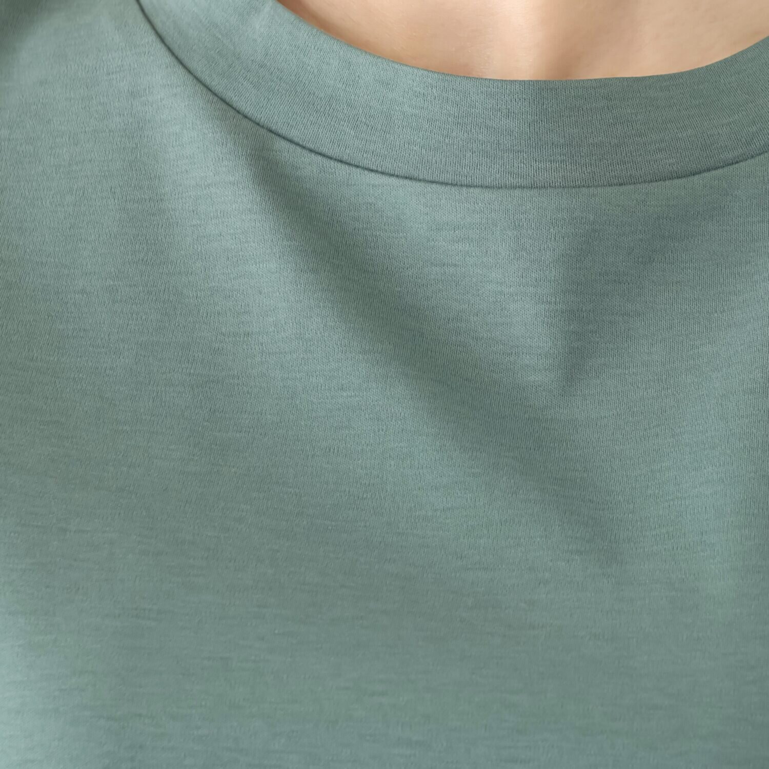 バーチ　ドゥエ 接触冷感 ギザ超長綿ブレンド シルケットスムース フレンチスリーブ プルオーバー