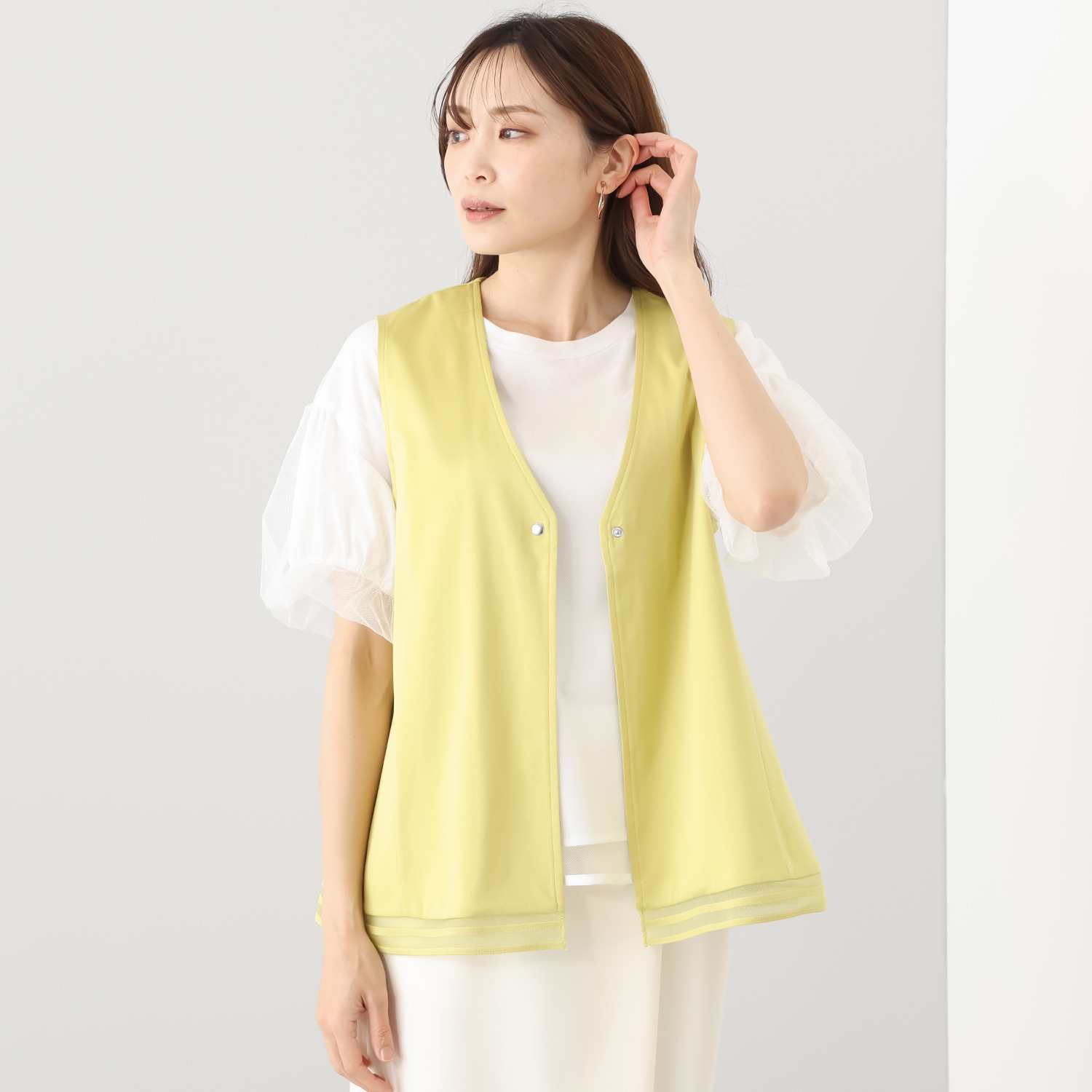 バーチ　ドゥエ 接触冷感 ギザ超長綿ブレンド シルケットスムース 裾シアーボーダージレ