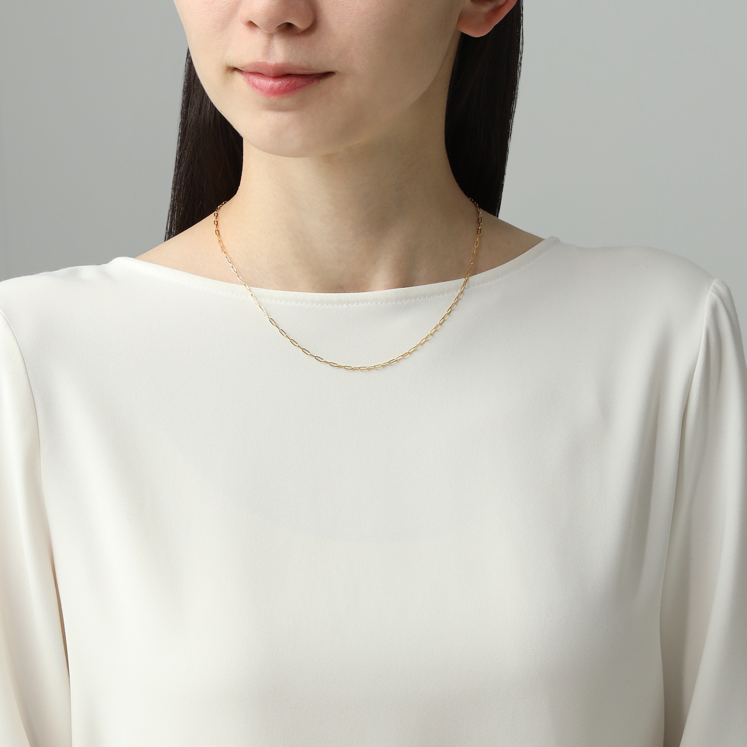 キノミノ １８Ｋ ペーパークリップチェーン ネックレス