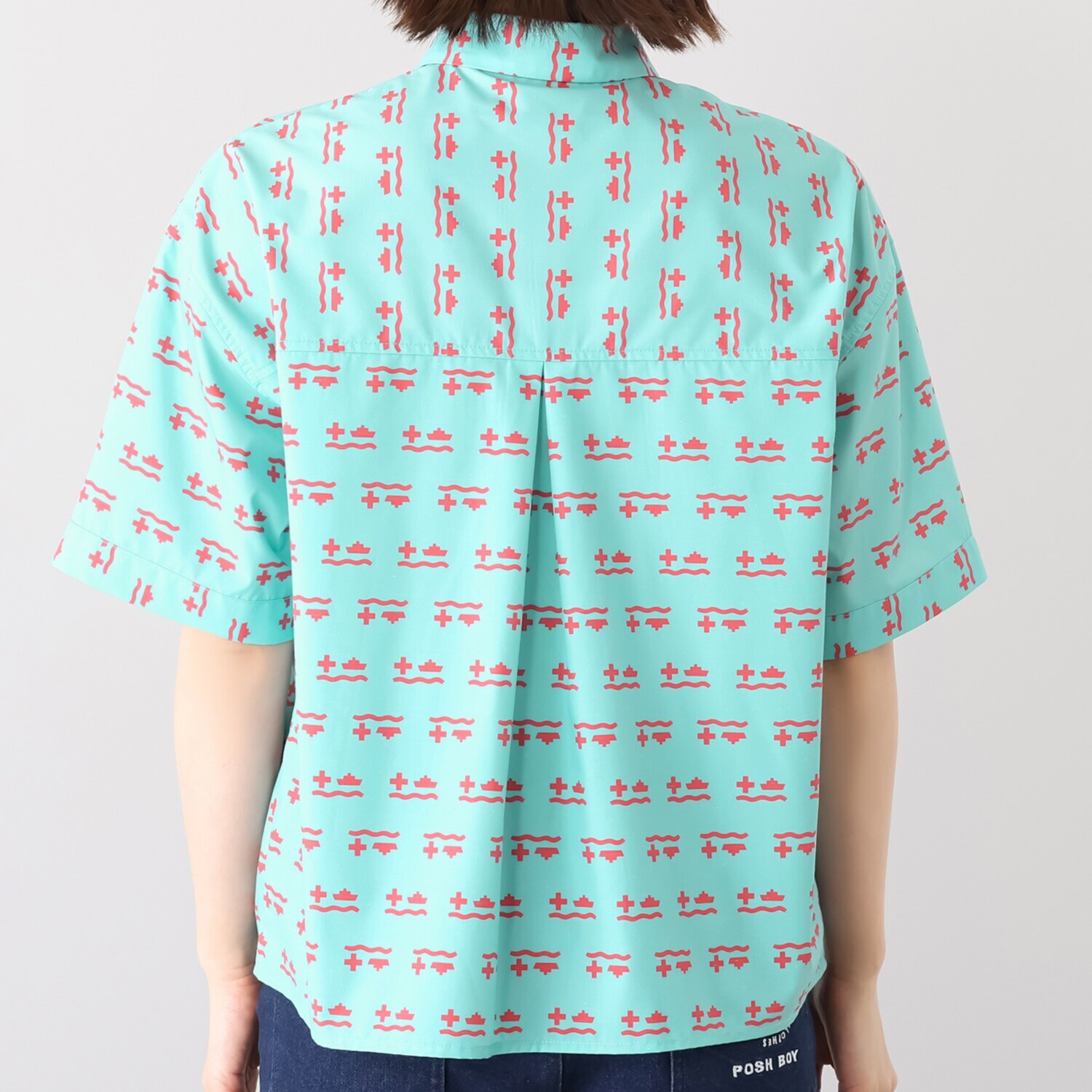 ポッシュボーイ モティーフプリント リラックスシャツ