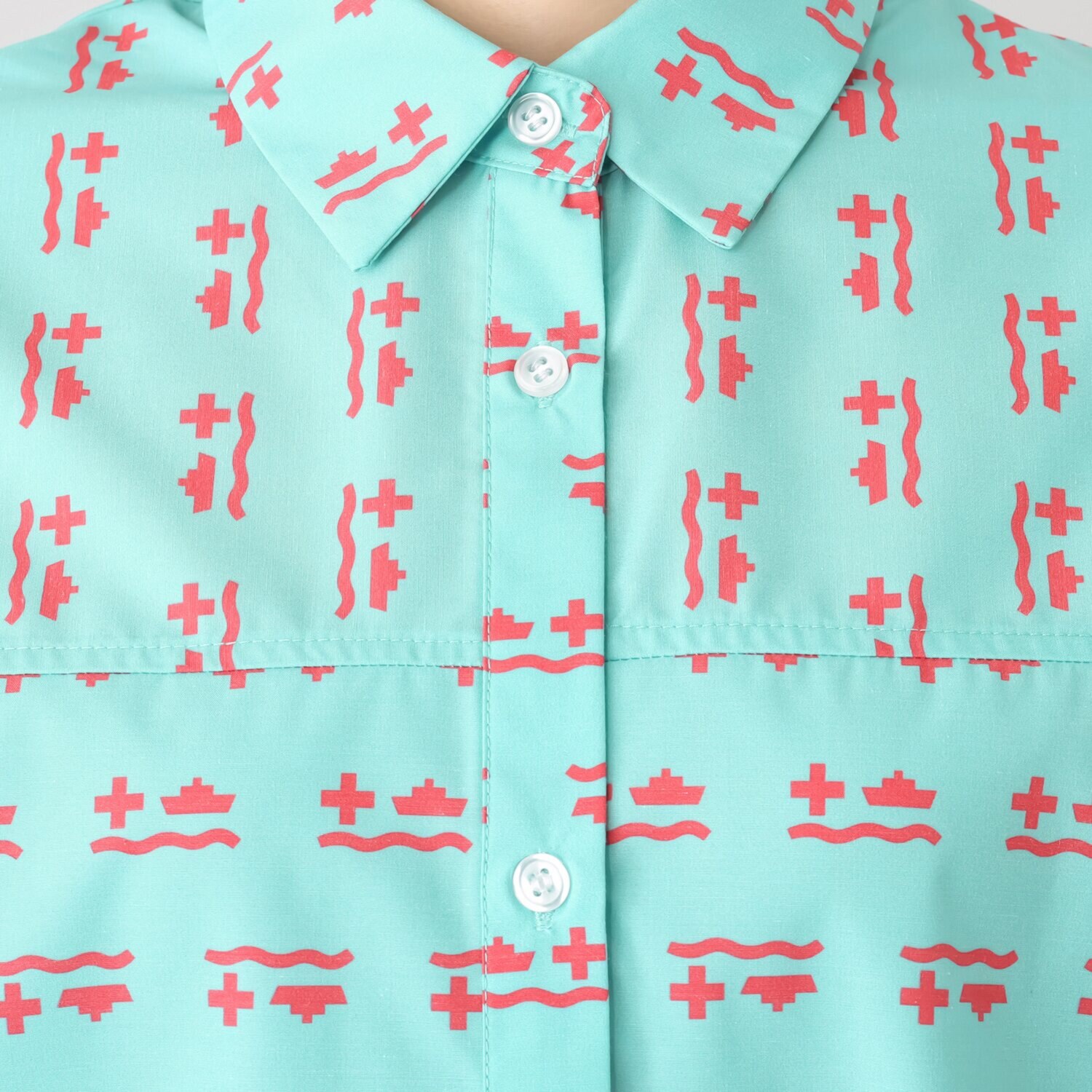 ポッシュボーイ モティーフプリント リラックスシャツ