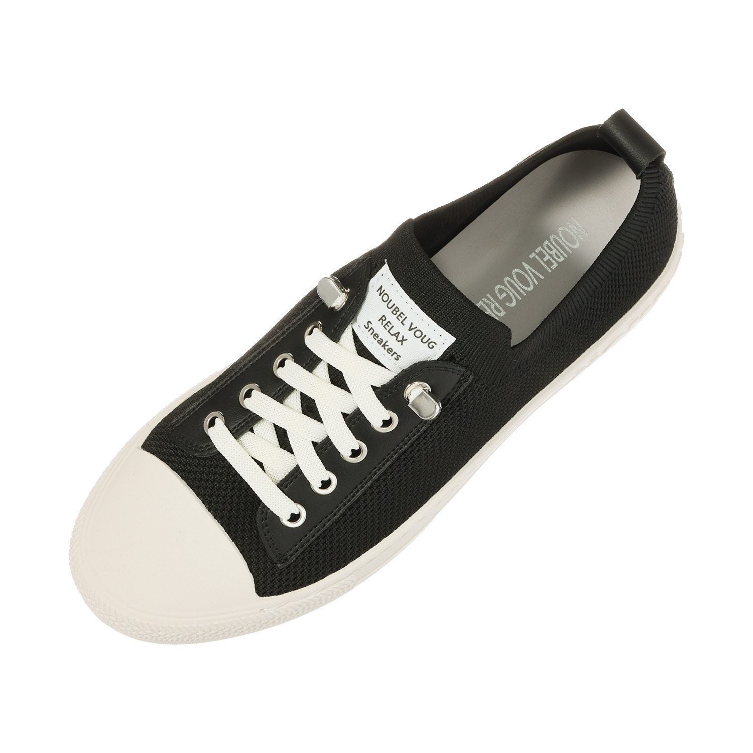 ヌーベルヴォーグ リュクスライン 牛革アクセント ニットスニーカー