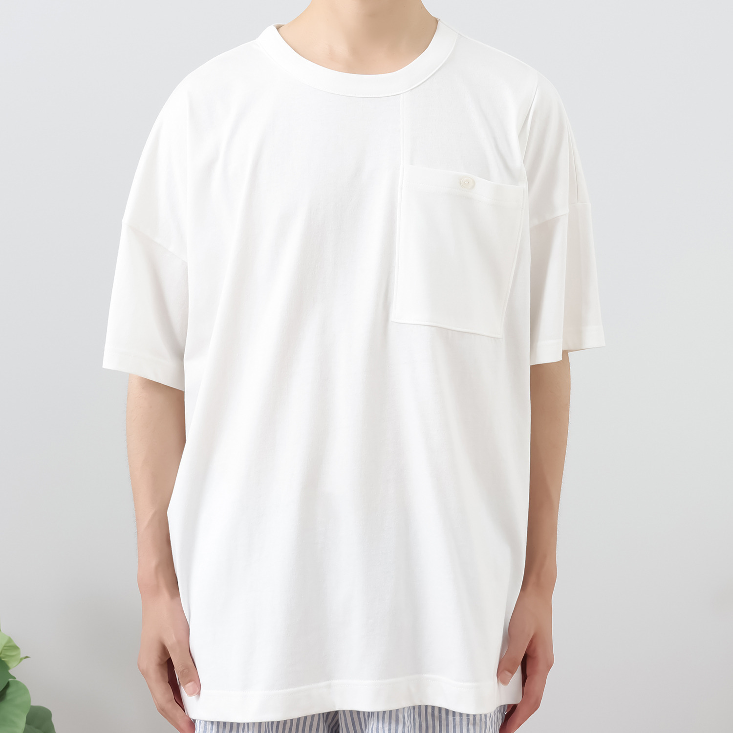 ナルエー オーバーＴシャツ＆ 綿混シャーリングボイル ハーフパンツ ＜メンズ＞
