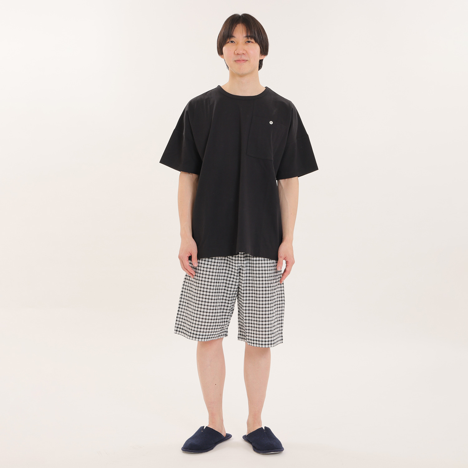 ナルエー オーバーＴシャツ＆ 綿混シャーリングボイル ハーフパンツ ＜メンズ＞