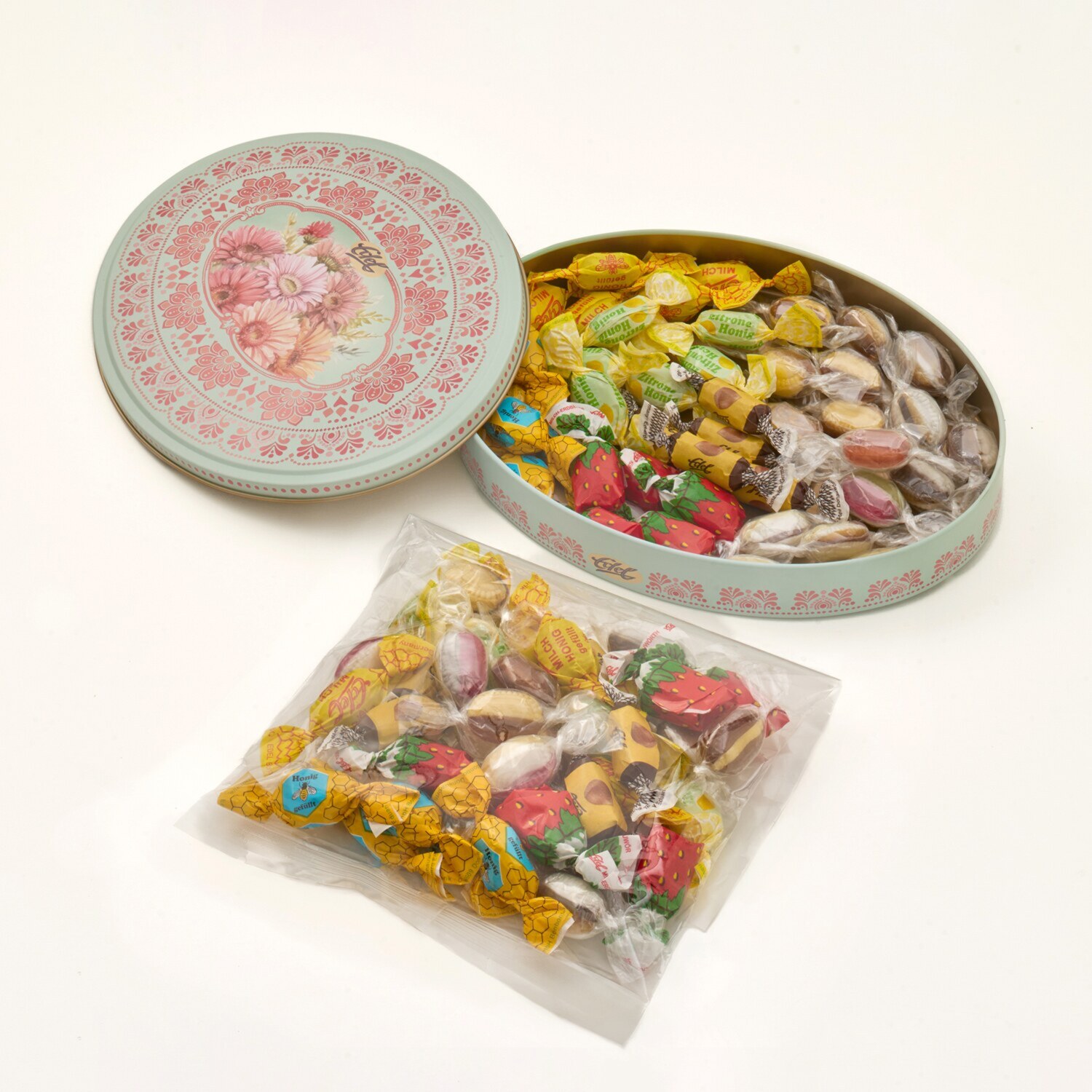 昔ながらの製法に こだわった ヨーロッパの老舗 エーデルボンボン キャンディ缶（アソート）