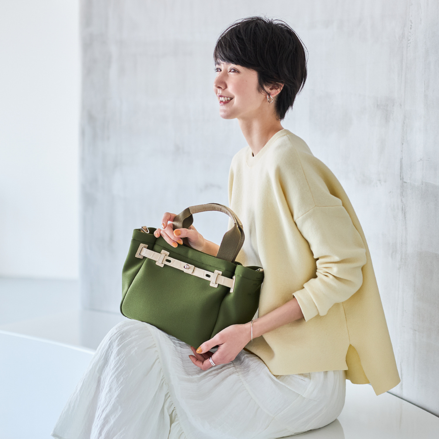 レザージュエルズ ギャレリア　ココリュクス ネオプレーン＆クロコ ベルトデザイン ２ウェイミニトートバッグ