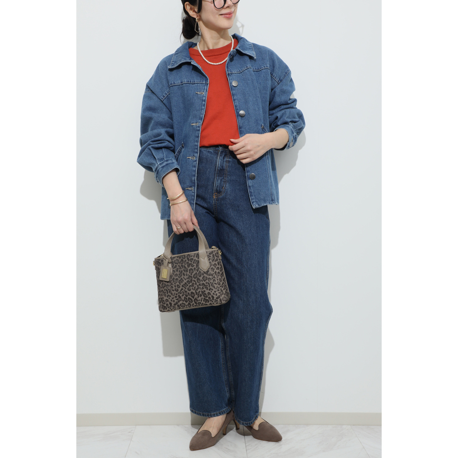 レザージュエルズ ギャレリア　ココリュクス ホースヘアブレイド レオパード ２ウェイ デイリートートバッグ