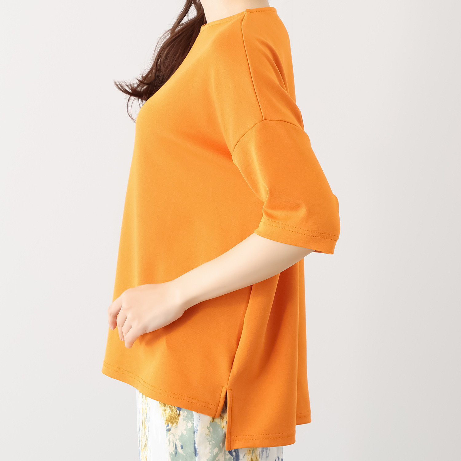 ココンライフ　ドゥ ＵＶカット サラッとモダール混 アシンメトリーヘム ビッグシルエットＴシャツ