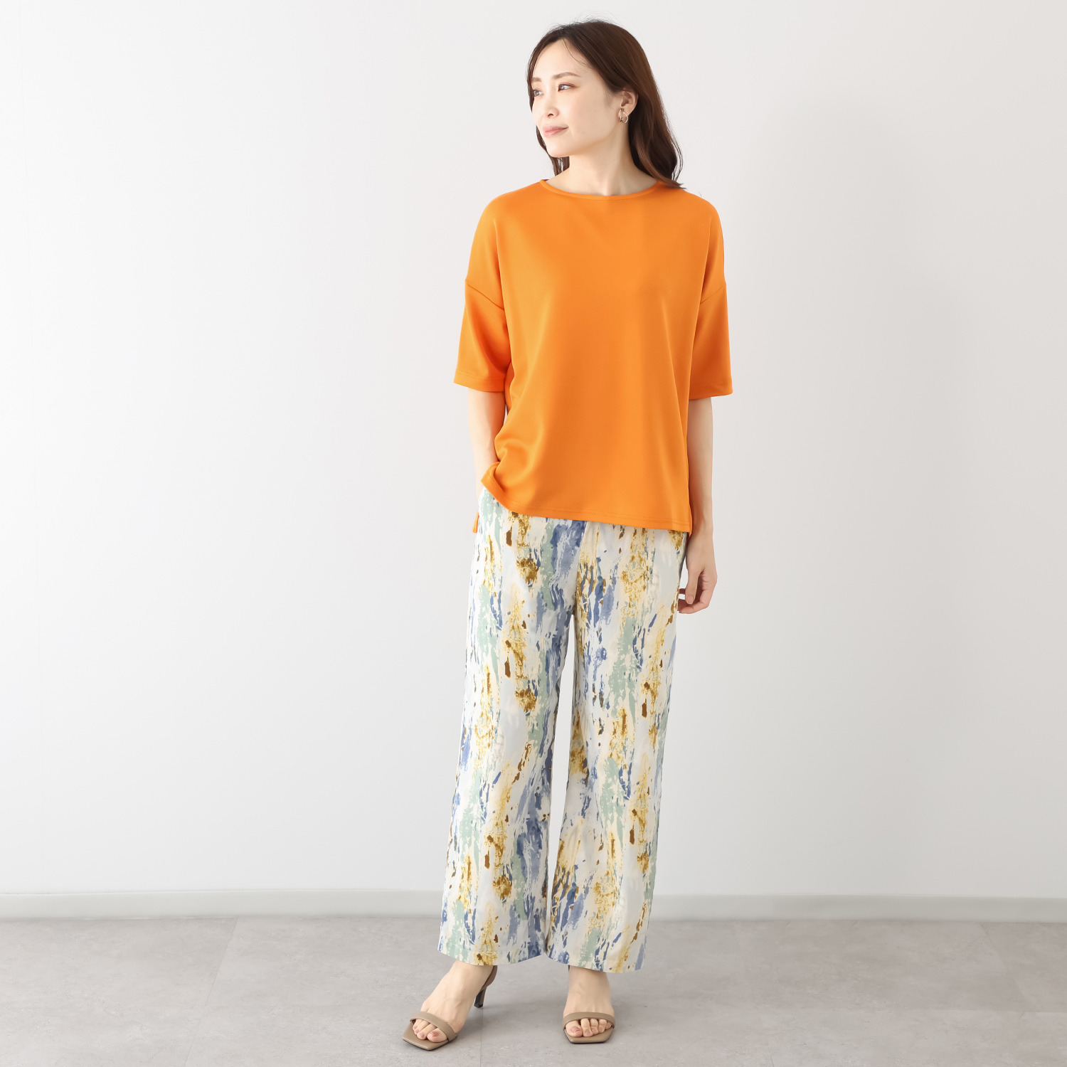 ココンライフ　ドゥ ＵＶカット サラッとモダール混 アシンメトリーヘム ビッグシルエットＴシャツ