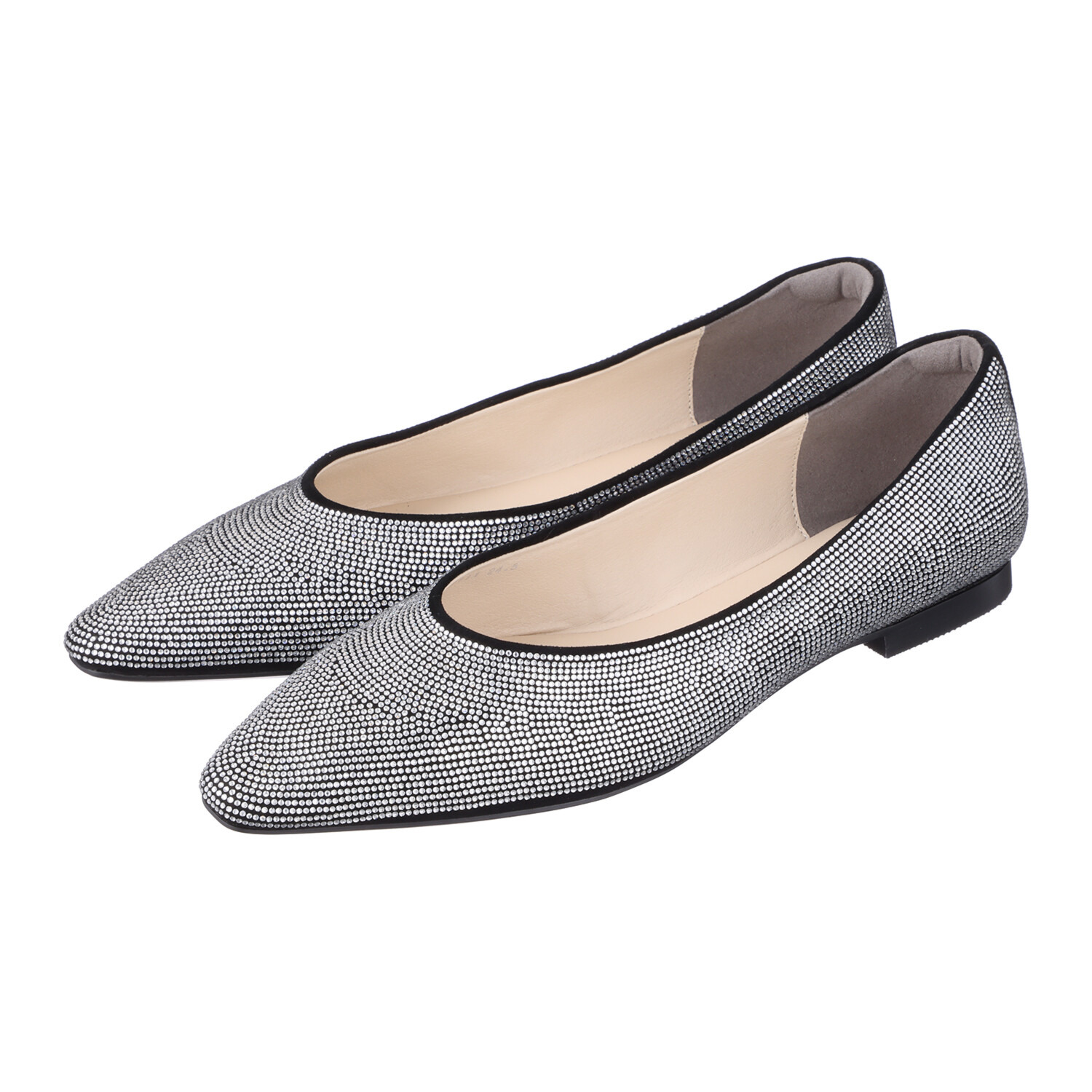 ニカル シープ ラインストーン フラットパンプス