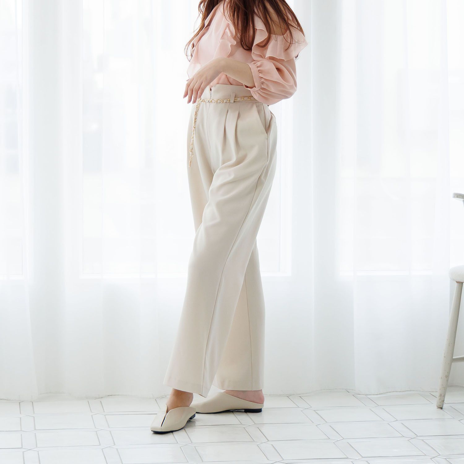 ニカル シープ スリット スクエアトゥミュール