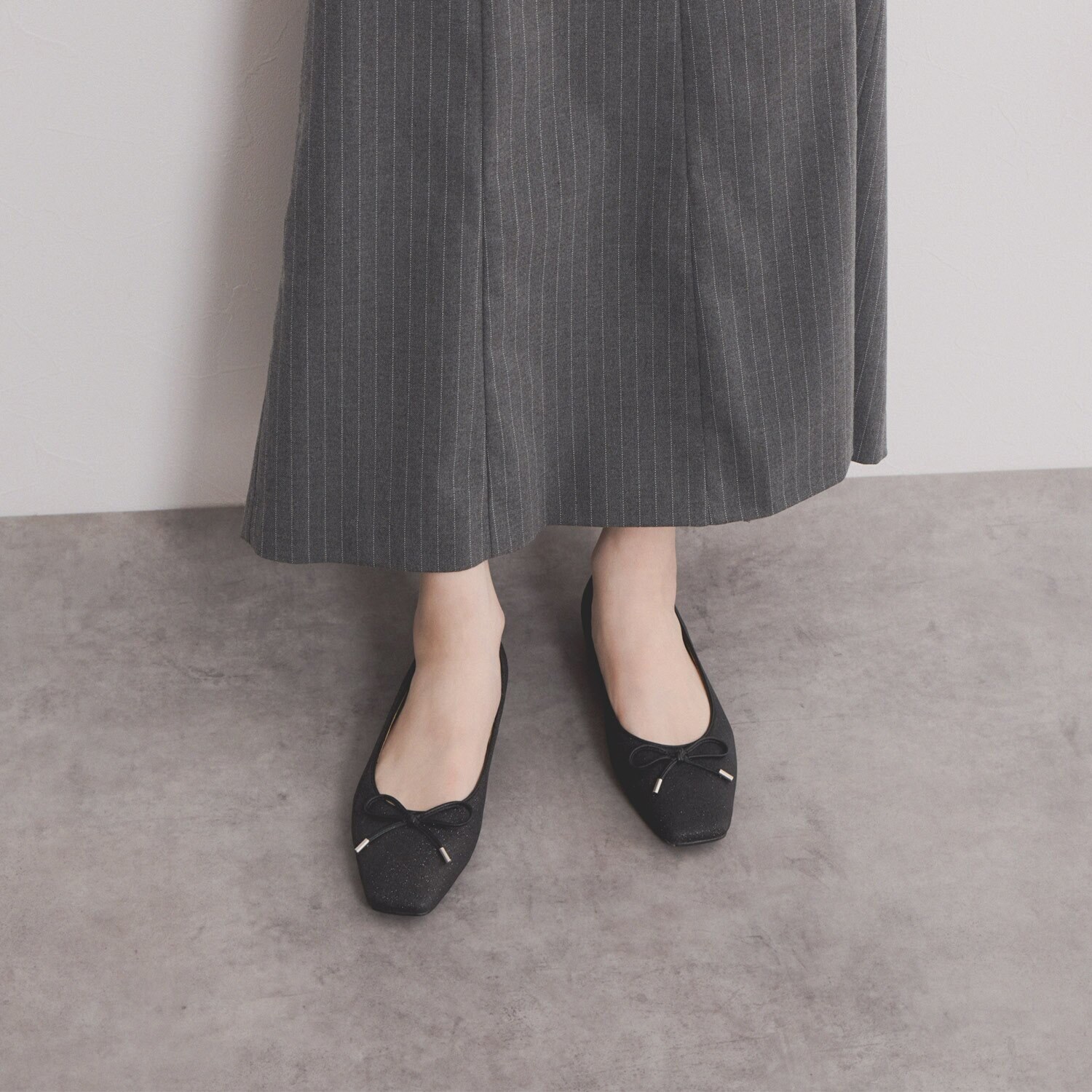 ニカル グリッター バレエパンプス