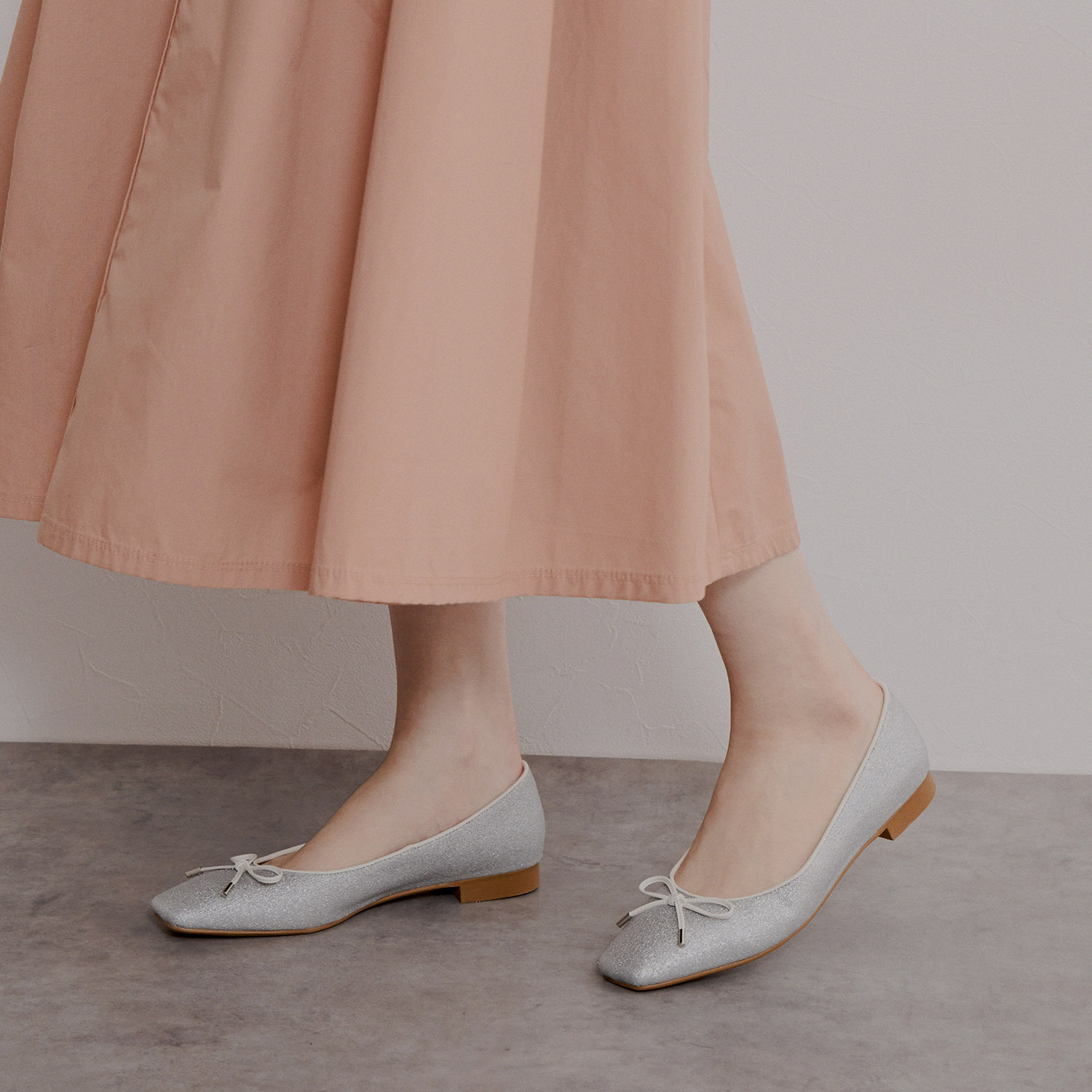 ニカル グリッター バレエパンプス