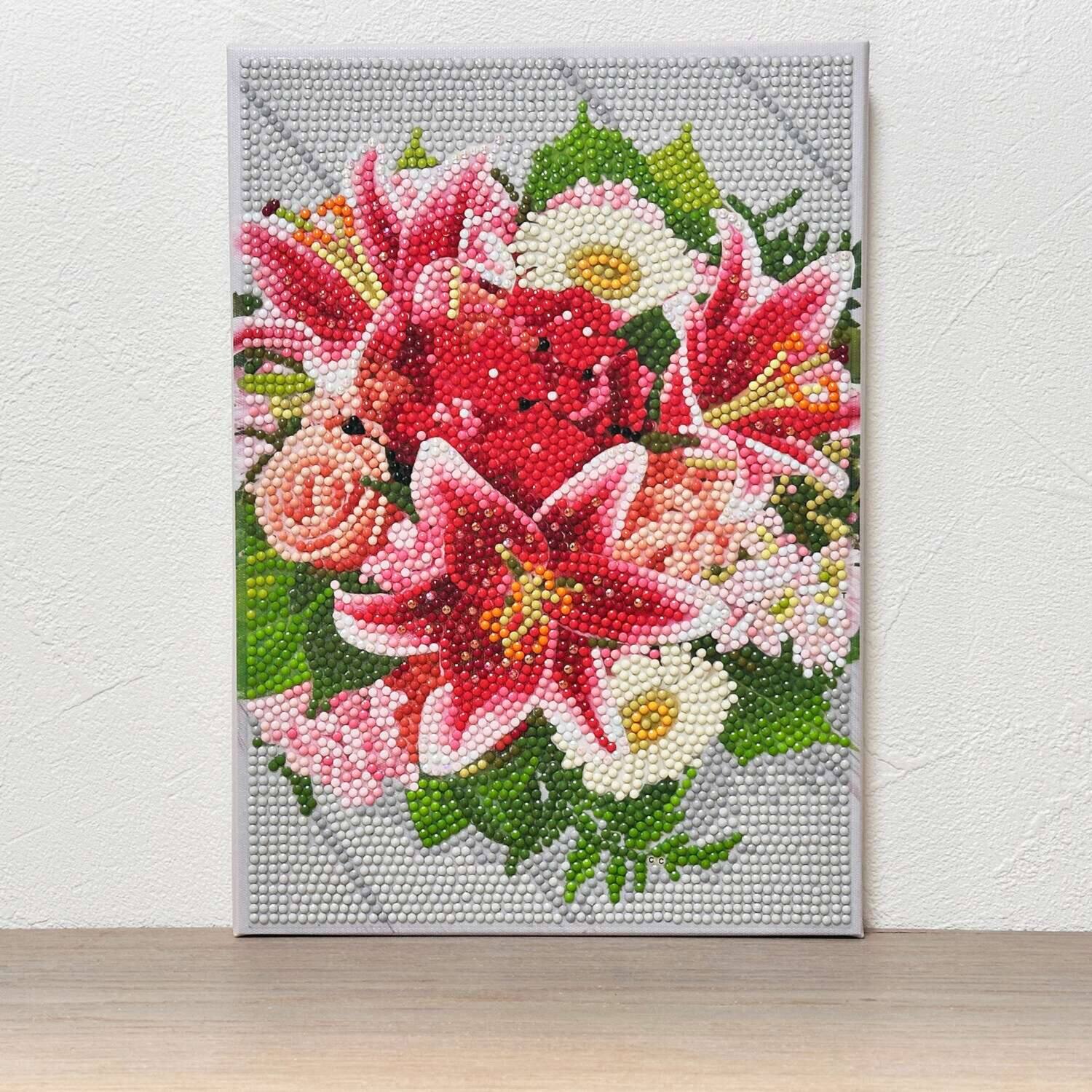 楽しみながら 頭の体操＆達成感を！ ダイヤモンドフィックス 煌めくキャンバスアート コレクション頒布会 “百花繚乱” ＜全４回＞