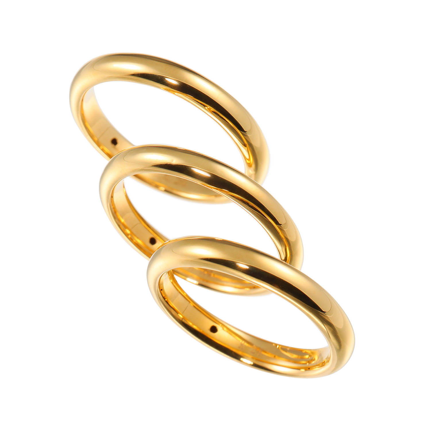 プリメンタ 純金 ストレート プレーンリング ３本セット