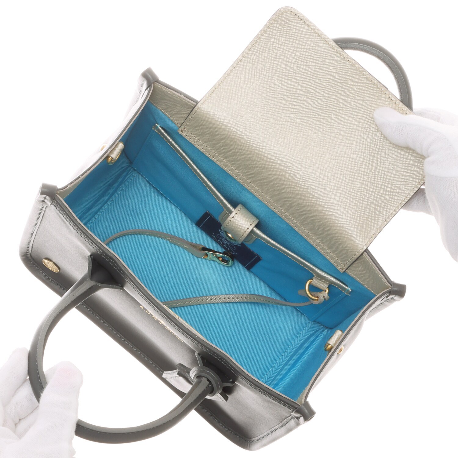 エーディーエムジェイ イタリアンカーフレザー ２ウェイトートバッグ