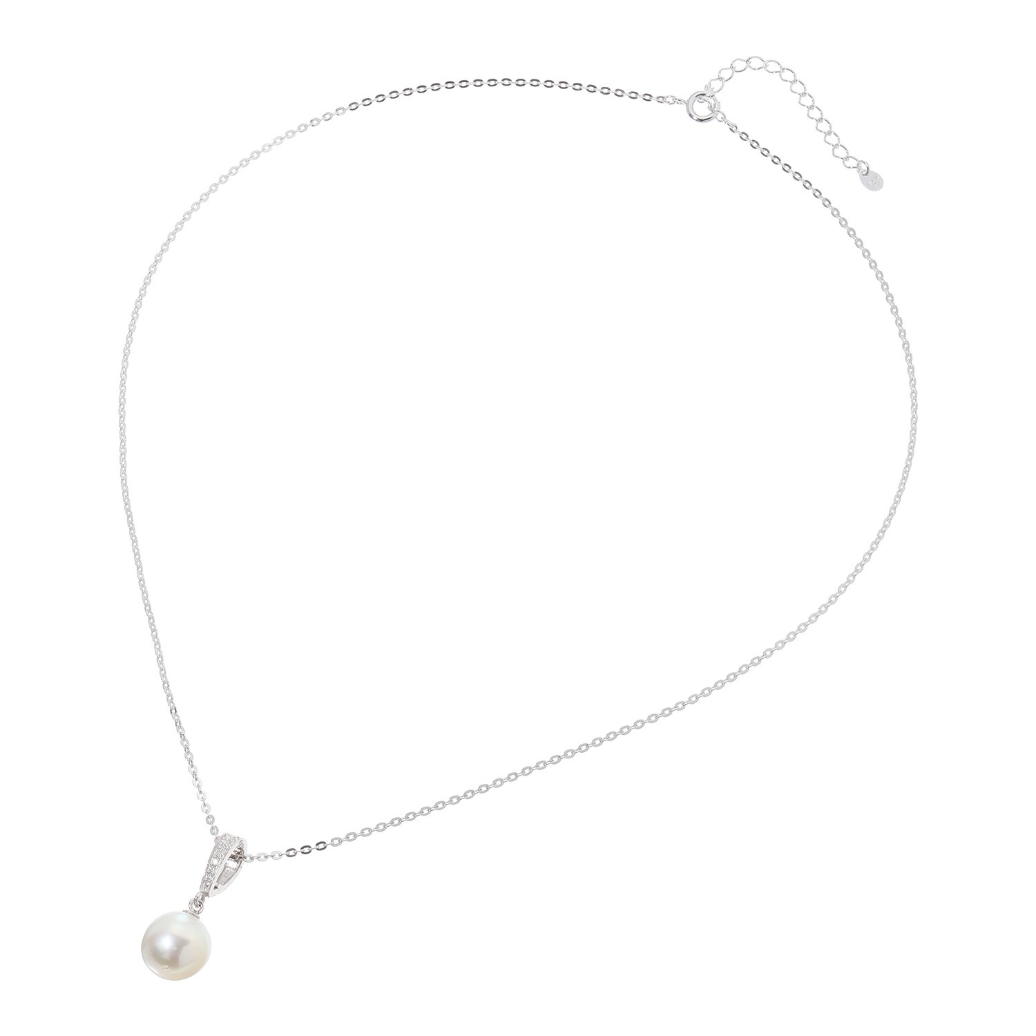 宇和海パール シルバー １０ｍｍＵＰ 宇和海産越物 無調色アコヤパール＆ＣＺ ペンダント