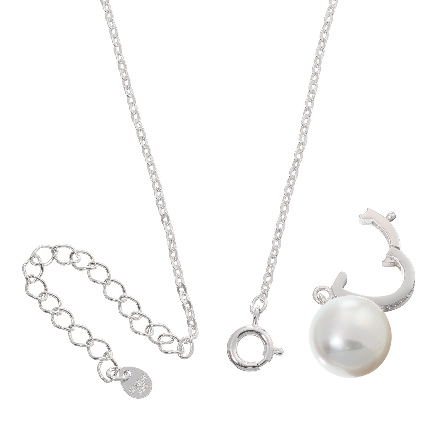 宇和海パール シルバー １０ｍｍＵＰ 宇和海産越物 無調色アコヤパール＆ＣＺ ペンダント