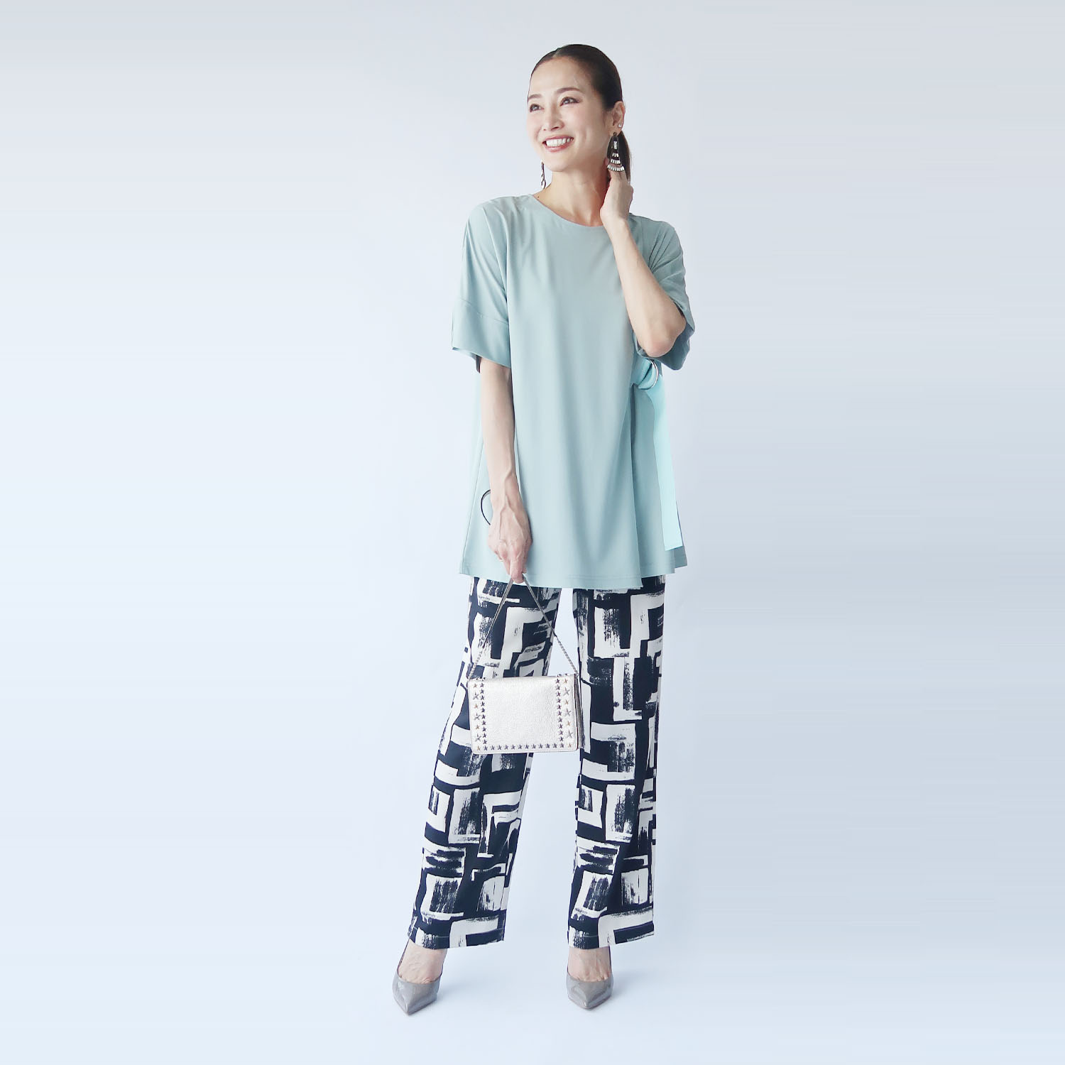 フーア サイドテープベルテッド ロングプルオーバー