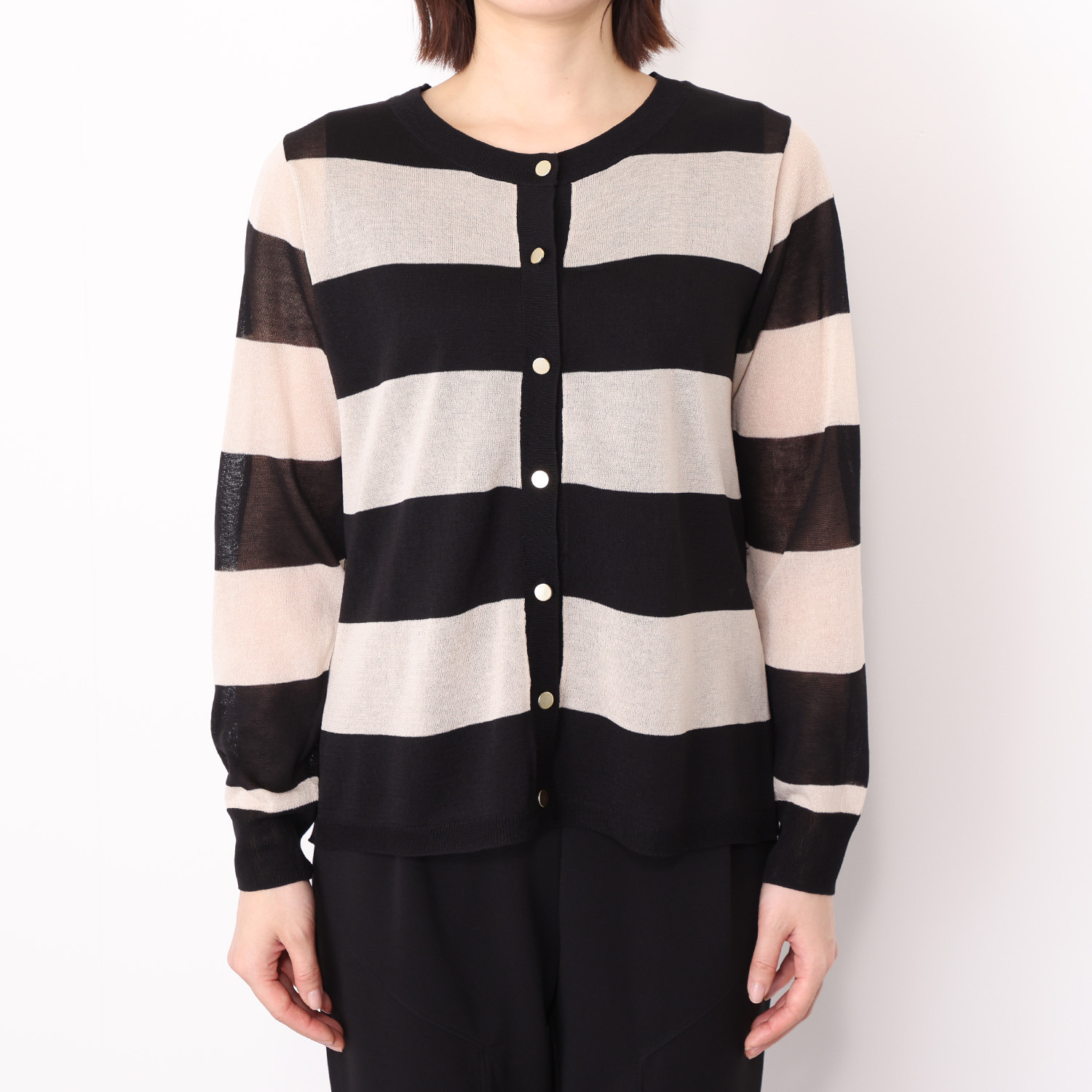 フーア リネンライク ニットカーディガン